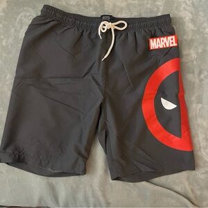DEADPOOL Logo Swim / Board Trunks, Men Size Mediumx Gray NWT Marvel Shorts